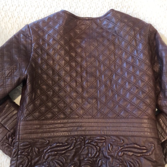 Burgundy Reiss lamb leather jacket - Picture 3 of 5